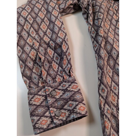 Wrangler Retro Men's Premium Indigo Snap Denim Long Sleeve Western Shirt Sz XXL - Picture 5 of 11